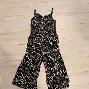 Justice Black and White Polka Dot Jumpsuit